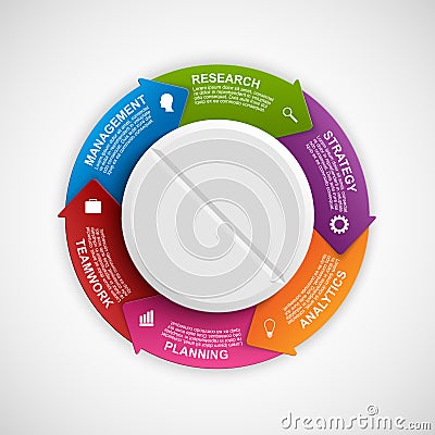 Infographics design template. The pill with arrows in a circle. Vector Illustration