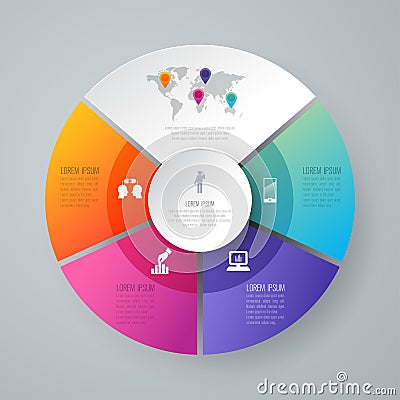 Infographics design vector and business icons with 4 options. Vector Illustration