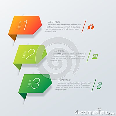 Infographics design vector and business icons with 3 options. Vector Illustration