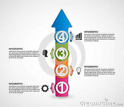 Infographics in the form of arrows. Vector Illustration