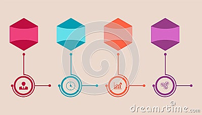 Infographics four hexagons Stock Photo