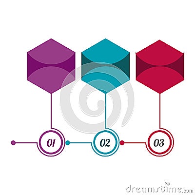 Infographics four hexagons Stock Photo