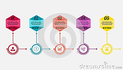 Infographics four hexagons Stock Photo