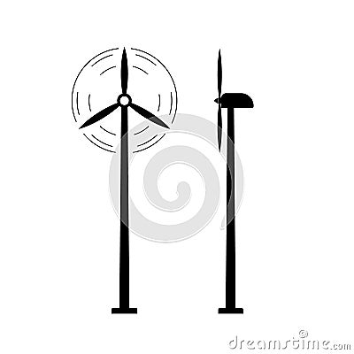 Infographics - how work a wind turbine. Vector Vector Illustration