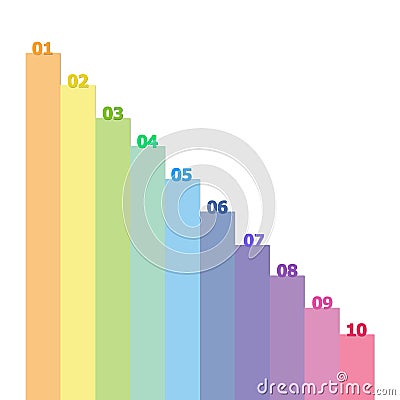 Infographics multicolor bar graph Stock Photo