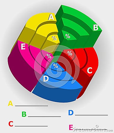 Infographics multicolor visually surround 3d Vector Illustration