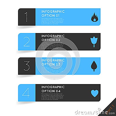 Infographics options banner steps set with icons. Vector Illustration