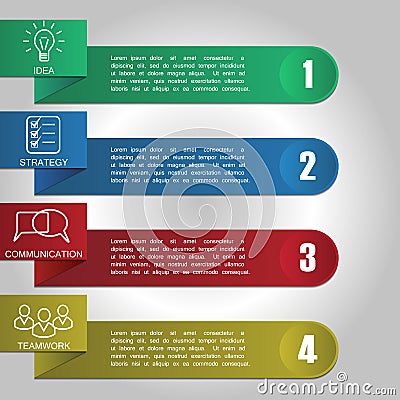 Infographics with 4 options. Modern vector illustration. can be used for workflow layout, diagram, Vector Illustration