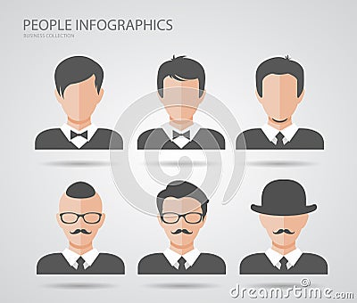 Infographics people silhouette graphic design Vector Illustration