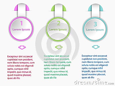 Infographics set of three positions for creative design Vector Illustration
