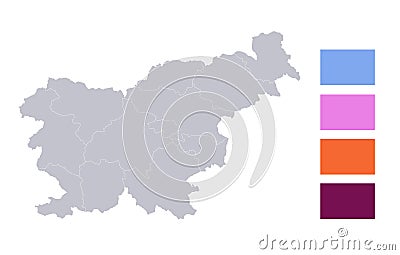 Infographics of Slovenia map, individual states blank Vector Illustration