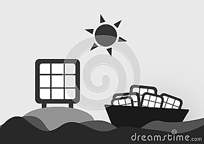 Infographics of solar cell. Vector Illustration