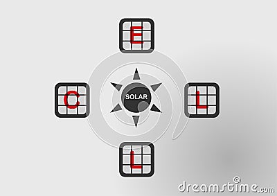 Infographics of solar cell. Vector Illustration