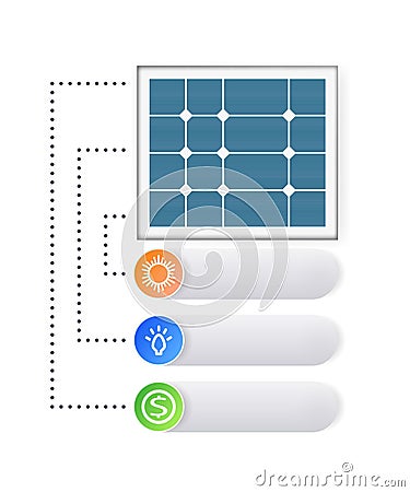 Infographics of the solar panel concept. Vector Illustration