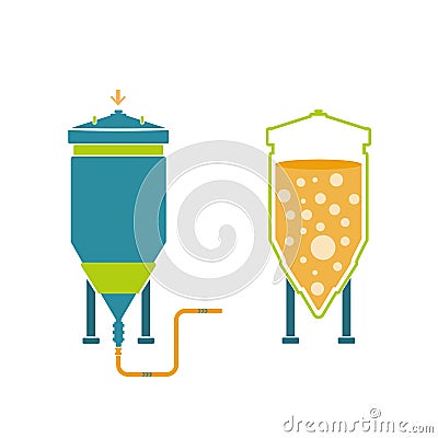 Infographics technology of beer production Vector Illustration