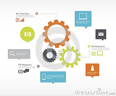 Infographics technology camera mails concept Stock Photo