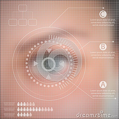 Infographics technology Human eye blurred effect Vector Illustration