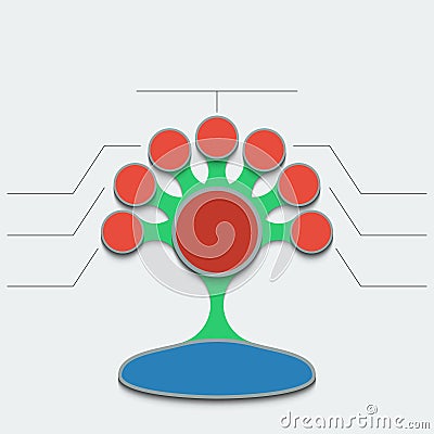 Infographics template. Abstract colorful tree with roots style metaball. Vector Illustration