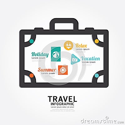 Infographics vector travel luggage design diagram line style Vector Illustration