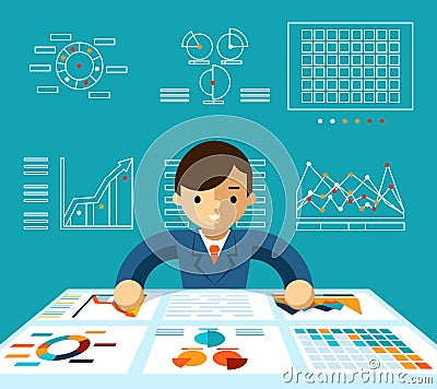 Information analysis Vector Illustration