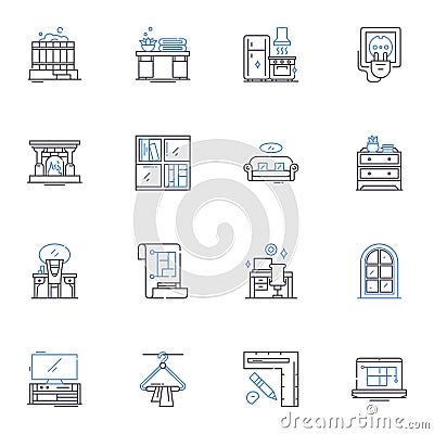 Information architecture line icons collection. ierarchy, classification, organization, taxonomy, navigation, metadata Vector Illustration