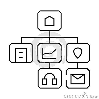 information architecture ux ui design line icon vector illustration Cartoon Illustration