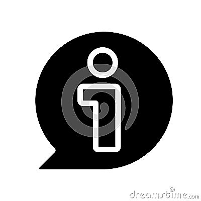 Information bubble black glyph icon Vector Illustration