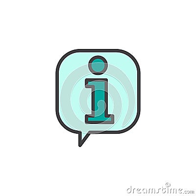 Information bubble filled outline icon Vector Illustration