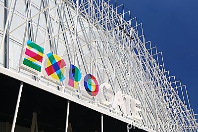 Information building for Expo 2015 in Milan Editorial Stock Photo