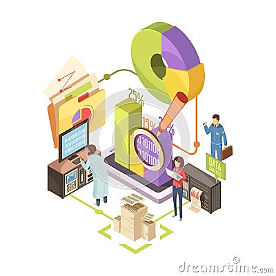 Information Center Isometric Illustration Vector Illustration