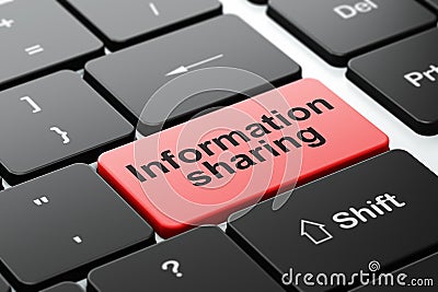 Information concept: Information Sharing on computer keyboard background Stock Photo