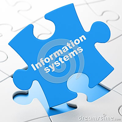 Information concept: Information Systems on puzzle background Stock Photo