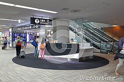 Information counter at Japan Airport Singapore Editorial Stock Photo