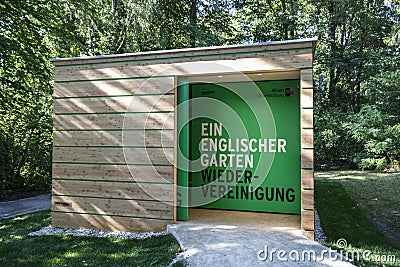 Information desk in the English Garden in Munich, Germany Editorial Stock Photo