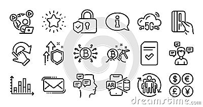 Information, Diagram graph and Rotation gesture line icons set. Vector Vector Illustration