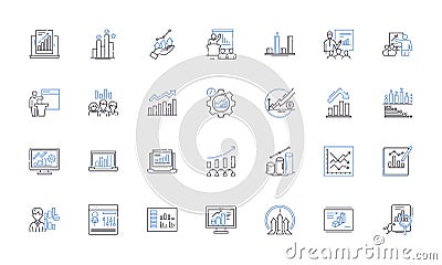 Information graphics line icons collection. ata visualization, Charts, Graphs, Infographics, Design, Analytics Vector Illustration