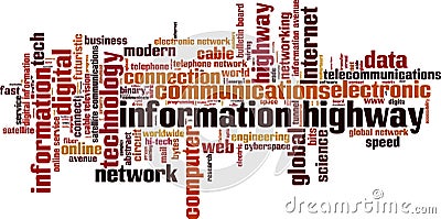 Information highway word cloud Vector Illustration