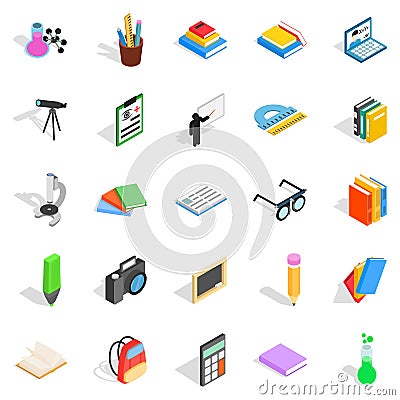 Information icons set, isometric style Vector Illustration