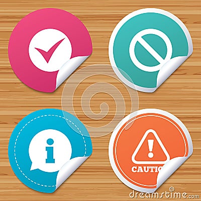 Information icons. Stop prohibition symbol. Vector Illustration