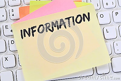 Information info message news announcement business note paper Stock Photo