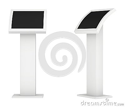 Information kiosk. Information terminal. interactive kiosk on white background Stock Photo