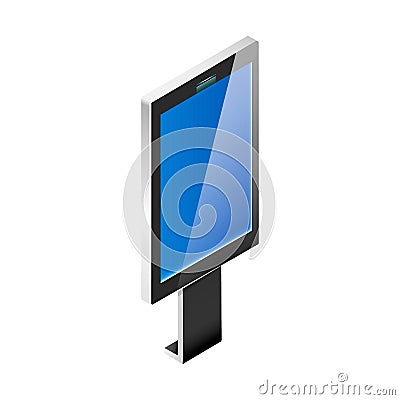 Information kiosk isometric realistic vector illustration Vector Illustration