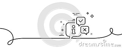 Information line icon. Info speech bubble sign. Continuous line with curl. Vector Vector Illustration