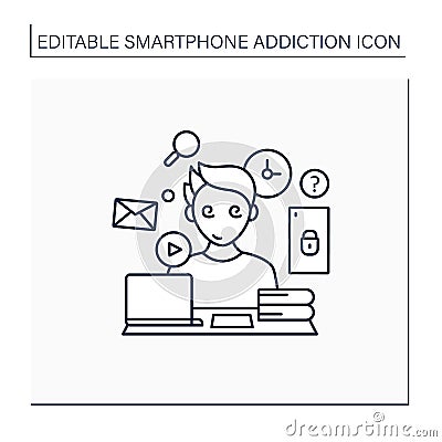 Information overload line icon Vector Illustration