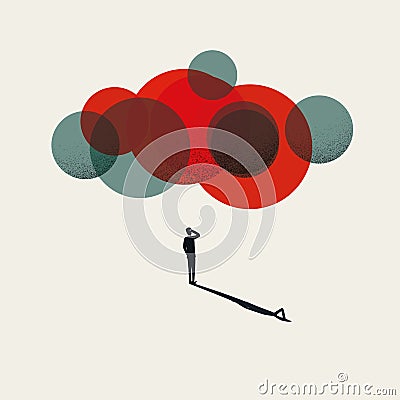 Information overload vector concept. Symbol of stress, being under pressure and exhausted. Vector Illustration