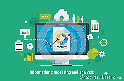 Information processing and analysis Vector Illustration