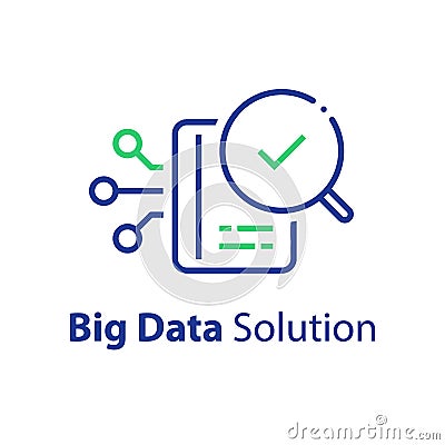 Information processing concept, big data capturing, storage and analysis Vector Illustration