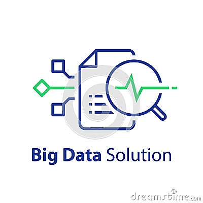 Information processing concept, big data capturing, storage and analysis Vector Illustration