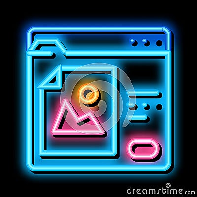 information sealed folder neon glow icon illustration Vector Illustration