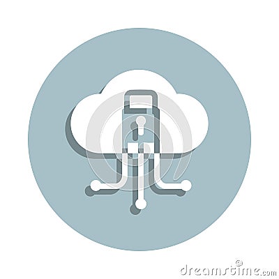 Information, security badge icon. Simple glyph, flat vector of gdpr icons for ui and ux, website or mobile application Stock Photo